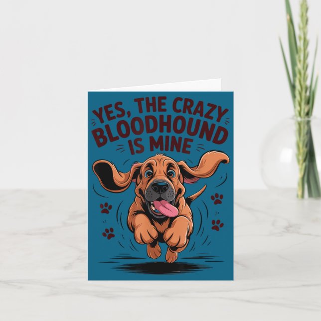 Bloodhound Breed Cute Pet Dog Lover Cartoon Funny  Card (Front)