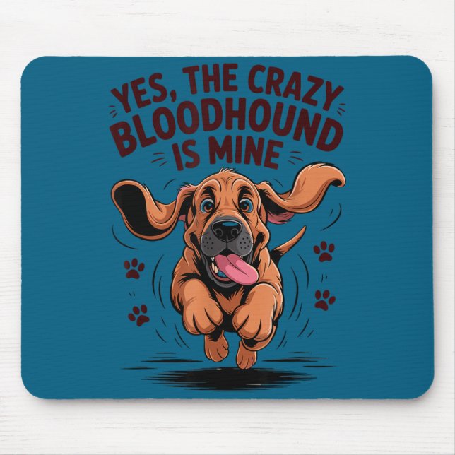 Bloodhound Breed Cute Pet Dog Lover Cartoon Funny  Mouse Mat (Front)