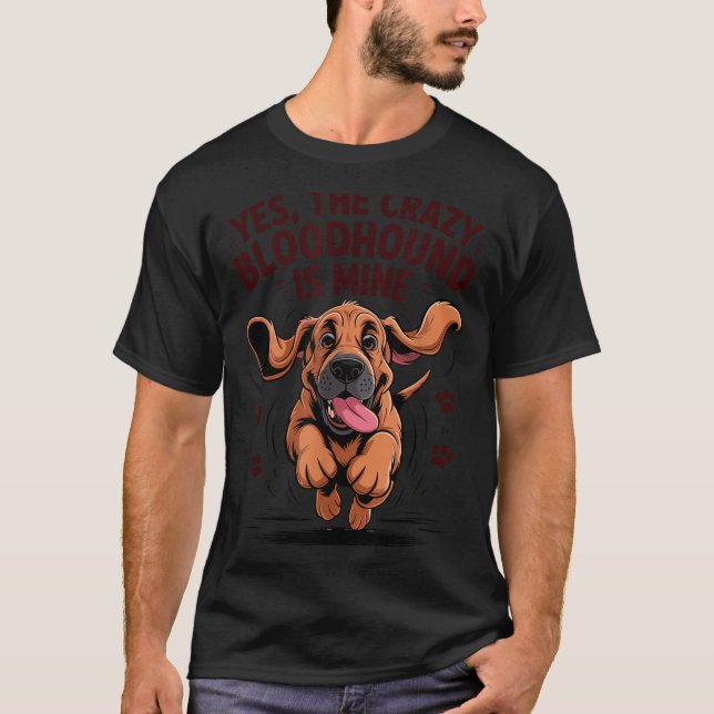Bloodhound Breed Cute Pet Dog Lover Cartoon Funny  T-Shirt (Front)