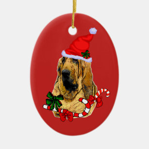 Bloodhound Christmas Ceramic Tree Decoration