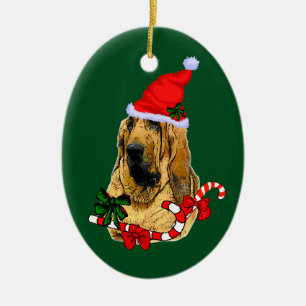 Bloodhound Christmas Ceramic Tree Decoration