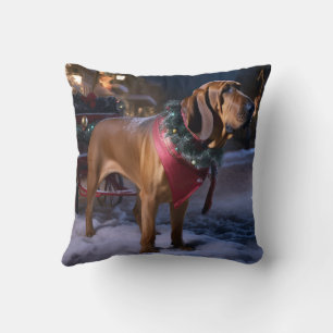 Bloodhound Christmas Festive Season Cushion