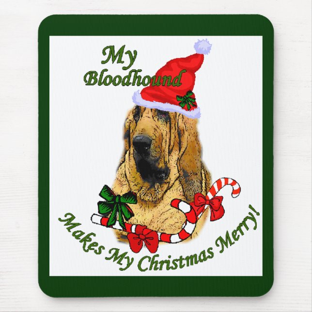 Bloodhound Christmas Gifts Mouse Mat (Front)