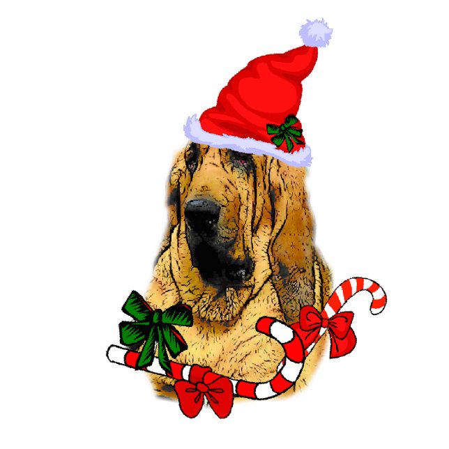 Bloodhound Christmas Gifts Photo Sculpture Decoration (Front)