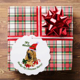 Bloodhound Christmas Gifts Tree Decoration Card