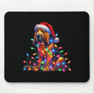 Bloodhound Christmas Lights Santa Hat Dog Lover  Mouse Mat
