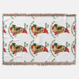 Bloodhound Christmas Merry Throw Blanket