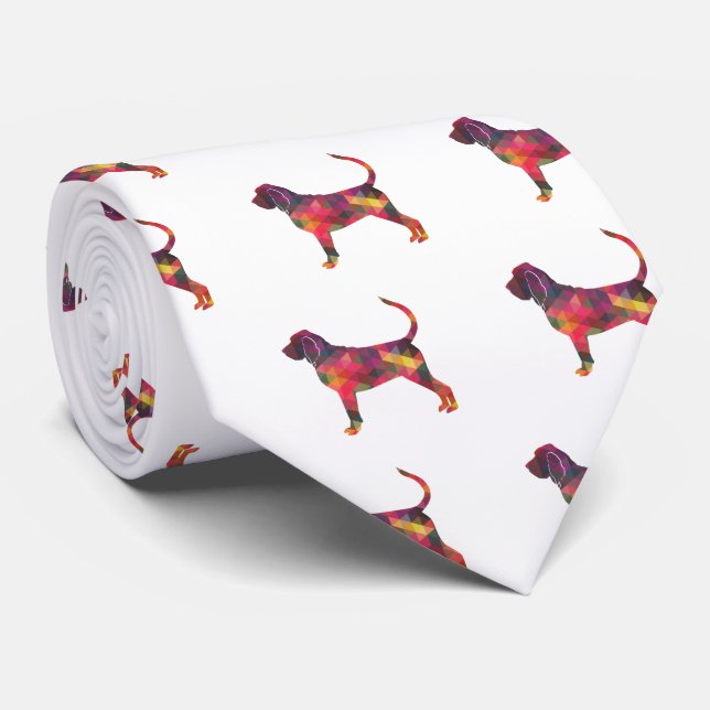 Bloodhound Colourful Geo Pattern Silhouette Multi Tie (Rolled)