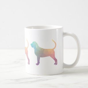 Bloodhound Colourful Geo Pattern Silhouette Pastel Coffee Mug