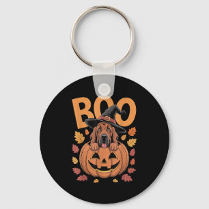 Bloodhound Costume On Pumpkin Halloween Bloodhound Key Ring