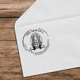 Bloodhound Custom Family Return Address Rubber Stamp
