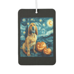 Bloodhound Cute Dog Halloween Jack O Lantern Pumpk Car Air Freshener