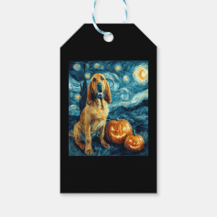 Bloodhound Cute Dog Halloween Jack O Lantern Pumpk Gift Tags