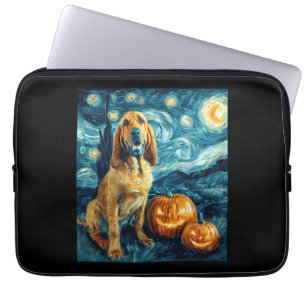 Bloodhound Cute Dog Halloween Jack O Lantern Pumpk Laptop Sleeve