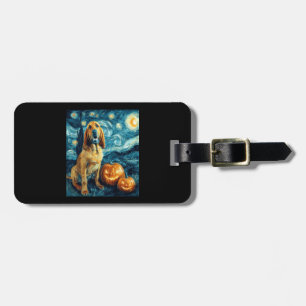 Bloodhound Cute Dog Halloween Jack O Lantern Pumpk Luggage Tag