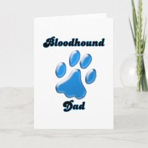 Bloodhound Dad Blue Pawprint  Holiday Card