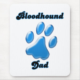 Bloodhound Dad Blue Pawprint Mouse Mat