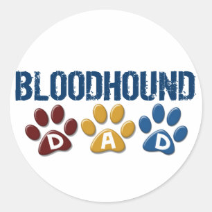 BLOODHOUND DAD Paw Print Classic Round Sticker