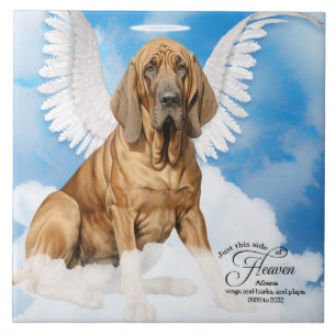 Bloodhound Dog Angel Custom Pet Memorial Tile