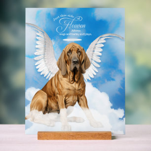 Bloodhound Dog Angel with Name Pet Memorial Acrylic Sign