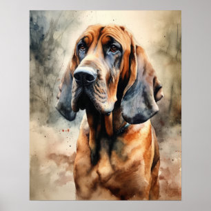 Bloodhound Dog Art Print Poster