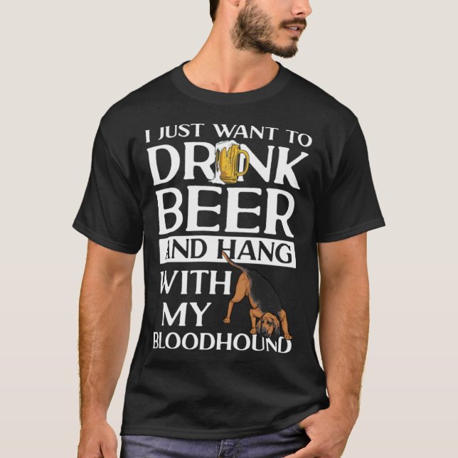 Bloodhound Dog Beer T-Shirt (Front)