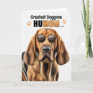 Bloodhound Dog Best HuMOM Ever Mother's Day Holiday Card