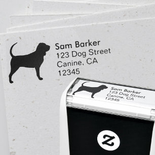 Bloodhound Dog Breed Silhouette Return Address Self-inking Stamp