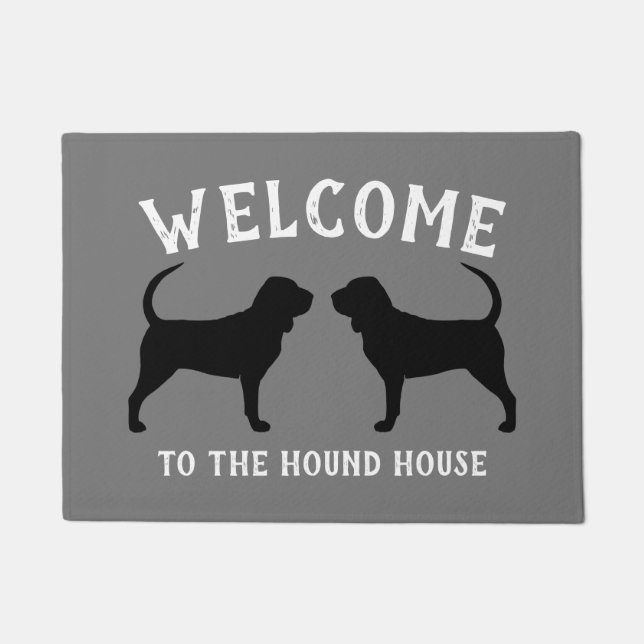 Bloodhound Dog Breed Silhouettes Doormat (Front)