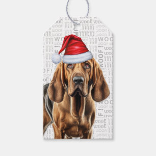 Bloodhound Dog Christmas Holiday Gift Tags