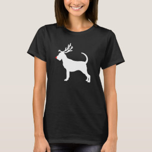 Bloodhound Dog Christmas Reindeer Antlers Xmas T-Shirt