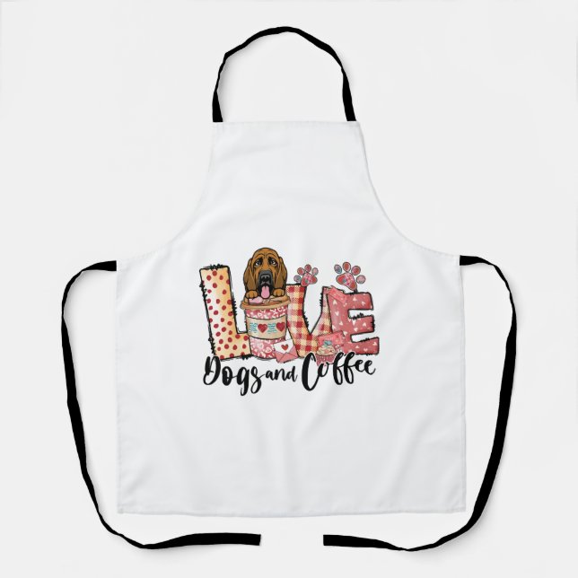 Bloodhound Dog Coffee Lover Dog Mum Valentines Day Apron (Front)