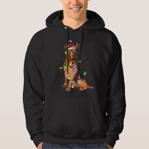 Bloodhound Dog Lover Xmas Lights Santa Bloodhound  Hoodie