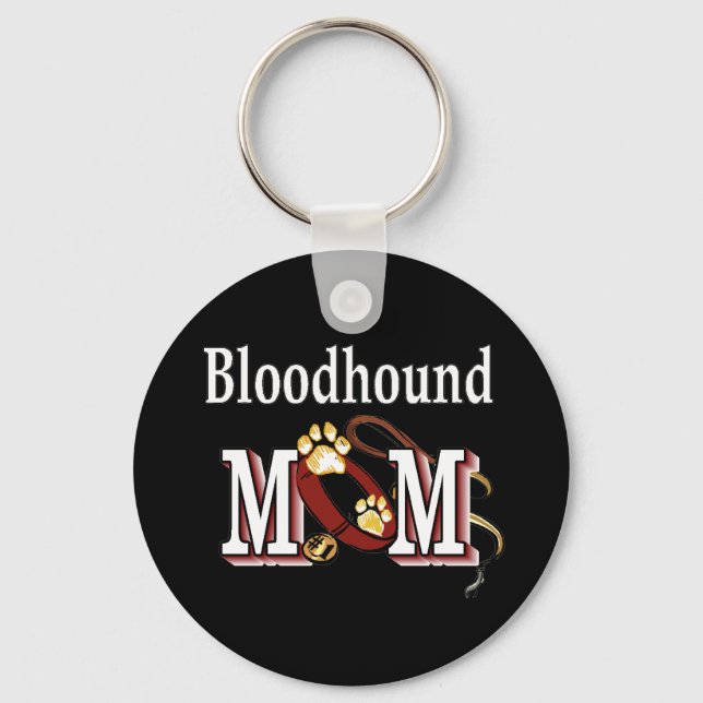 Bloodhound Dog MOM Key Ring (Front)