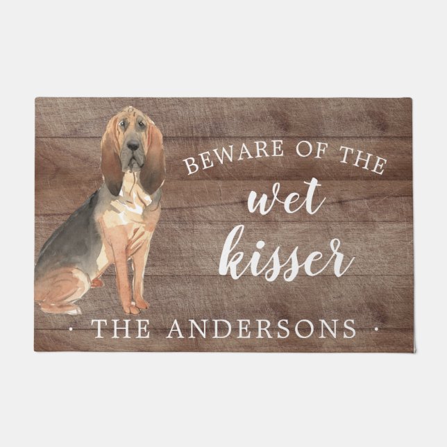 BloodHound Dog Personalised Door Mat (Front)