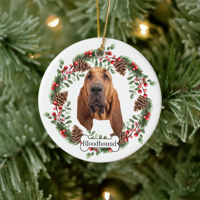 Bloodhound dog Personalised Pet Ornament (Tree)