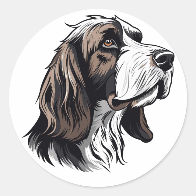 Bloodhound dog portrait rund classic round sticker (Front)
