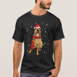 Bloodhound Dog Santa Hat Christmas Dog Light Tree  T-Shirt<br><div class="desc">Bloodhound Dog Santa Hat Christmas Dog Light Tree Xmas</div>