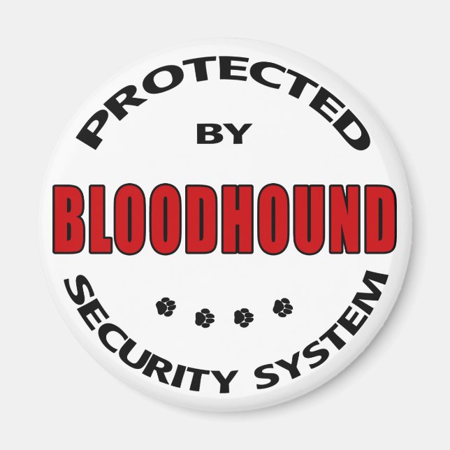 Bloodhound Dog Security Magnet (Front)
