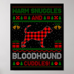 Bloodhound Dog Ugly Christmas Sweater Funny Dog Lo Poster