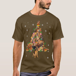 Bloodhound Dog Xmas Tree Lighting Bloodhound Chris T-Shirt
