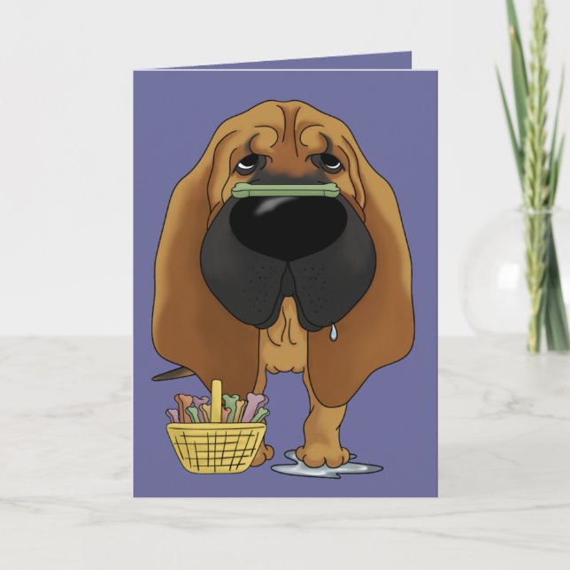 Bloodhound - Easter Bone Hunt Holiday Card (Front)