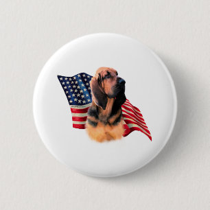 Bloodhound Flag 6 Cm Round Badge
