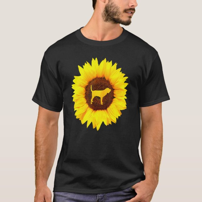Bloodhound For Women Men Puppy Dog Pet Sunflower T-Shirt (Front)
