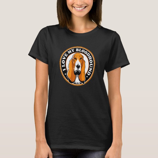 Bloodhound  Fur Mama Rescue Dog Ladies Boys Girls T-Shirt (Front)