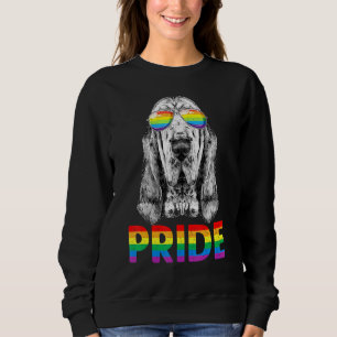 Bloodhound Gay Pride Lgbt Rainbow Flag Sunglasses  Sweatshirt