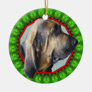 Bloodhound Happy Howliday Ceramic Tree Decoration