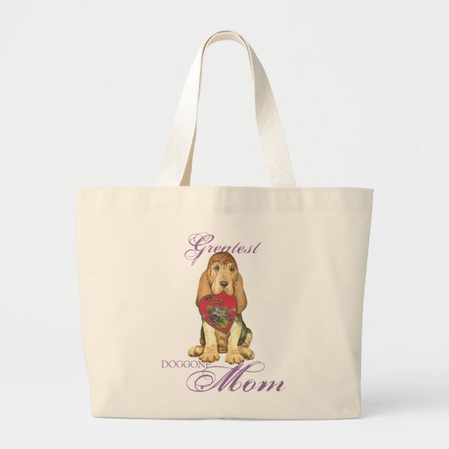 Bloodhound Heart Mum Large Tote Bag (Front)