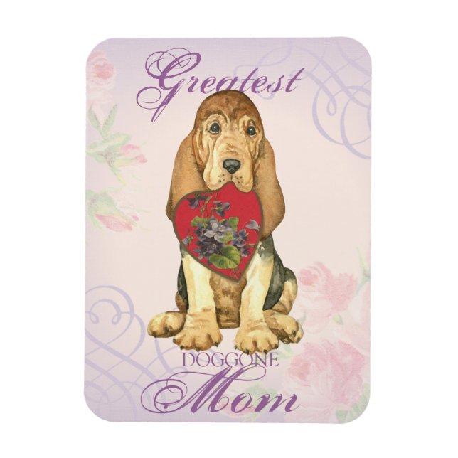 Bloodhound Heart Mum Magnet (Vertical)