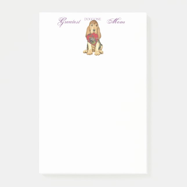 Bloodhound Heart Mum Post-it Notes (Front)